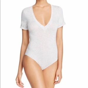 Free People super soft grey bodysuit sz small